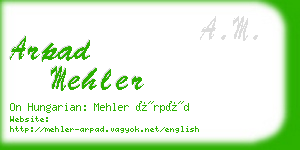 arpad mehler business card